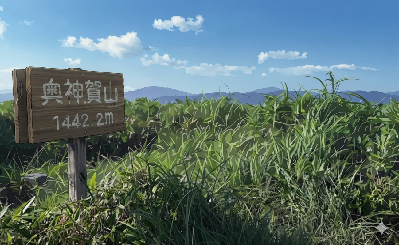 おくじんが山の山頂イラスト